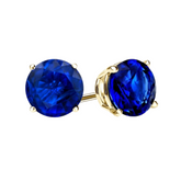 14K Yellow 1/2CTW Blue Sapphire Stud Earrings